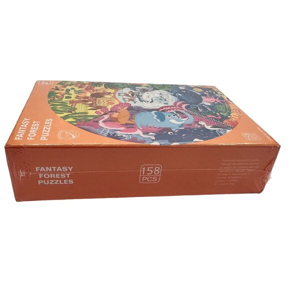 Fantasy Forest Puzzles ROUND 158 Pcs For Kids NEW SEALED BOX Animals 360 degrees - Picture 3 of 3